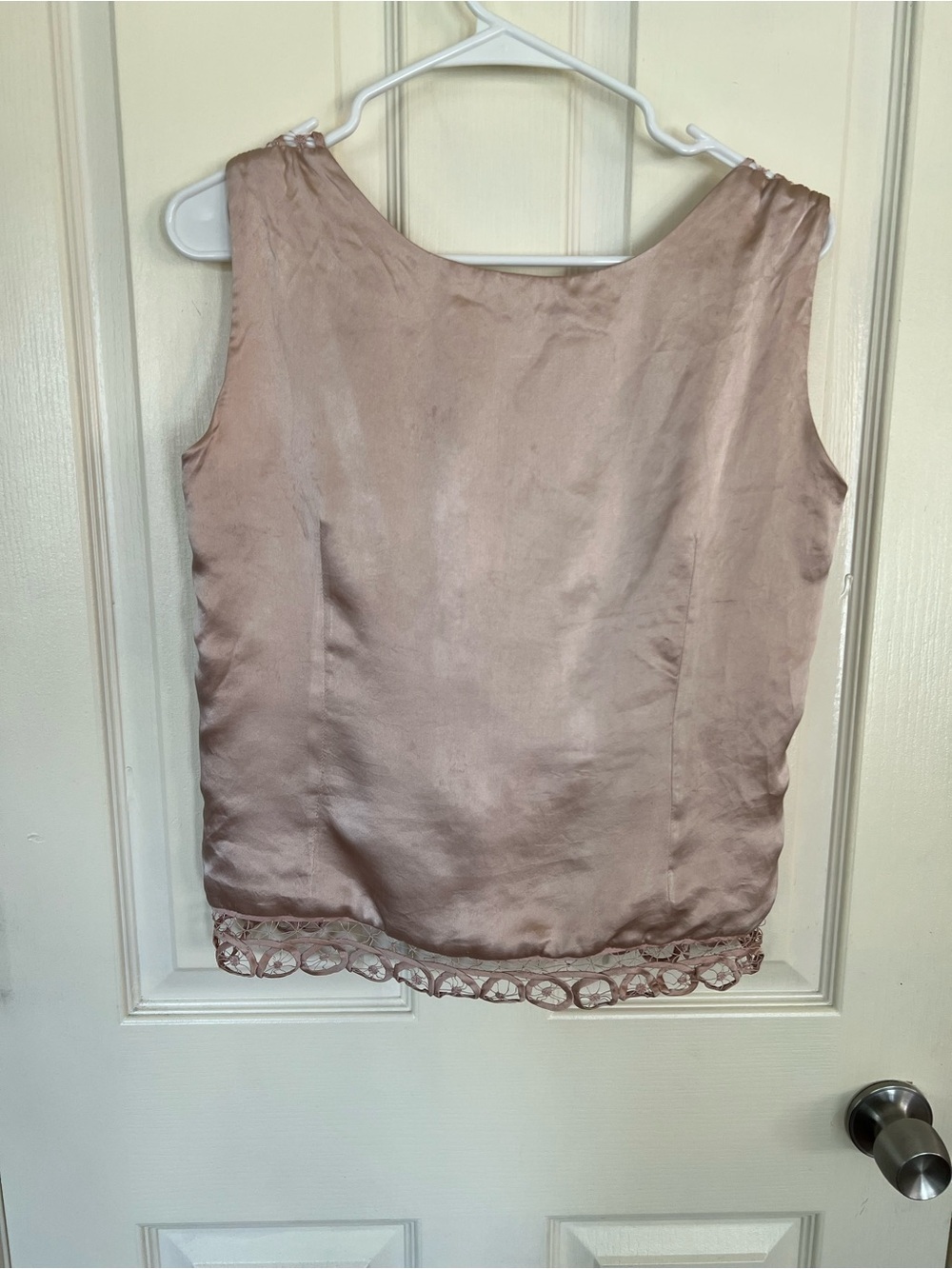 Vintage Soulmate 100% Silk Crochet Overlay Sleeveless Blouse Boho Festival Top - Picture 7 of 9